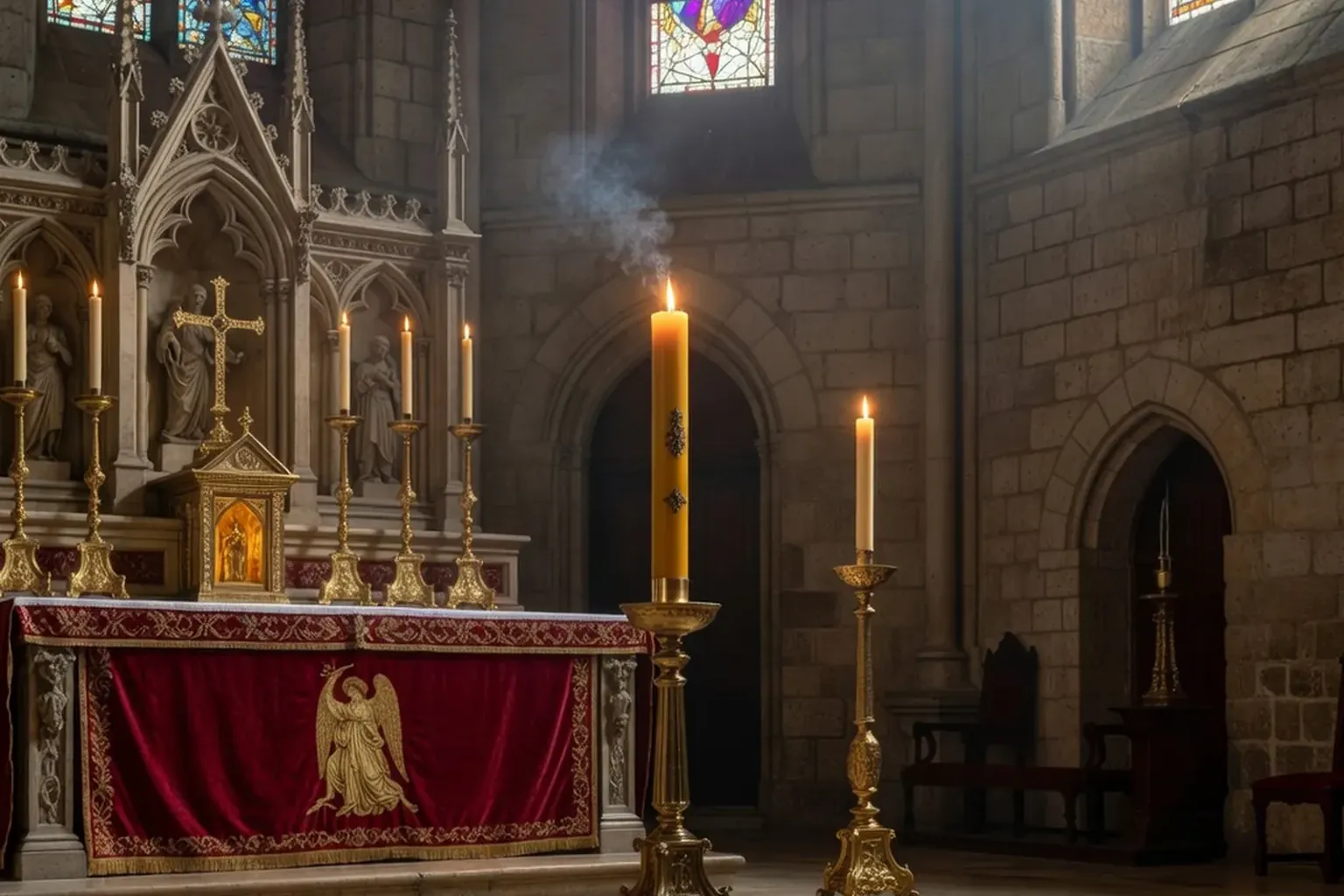 Sept lectures de la Veillée pascale dans une église éclairée à la bougie — récit de l'histoire du salut